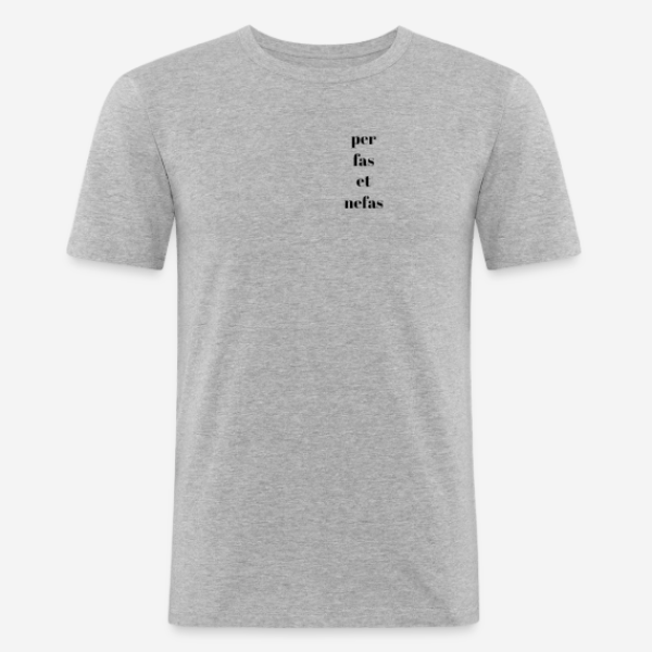 Vorderansicht eines grauen WORLD WAR ME Slim Fit T-Shirts